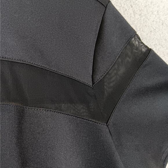 JCP Boutique+ Dress Size 1X Black With Mesh Panels Short Sleeve Zippered NWT - Picture 6 of 10